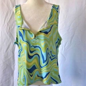 Blue and green swirl 4x rue 21 tank